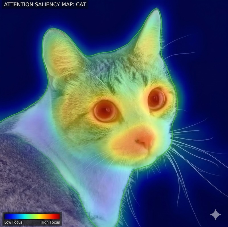 Cat attention heatmap